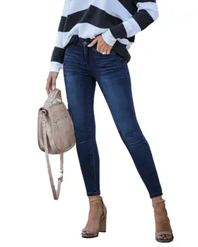 Vroče Prodajo Žensk Skinny Jeans, Moda za Priložnostne Elastična Slim Traper Kavbojke Gleženj-Dolžina Svinčnik Hlače S-2XL padec ladijskega prometa