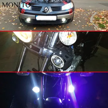 Vroče U7 LED Motocikel Smerniki Angel Eyes Vožnje Glavo Žarnice Luči za Meglo Za Honda MSX 125 CB650R CB125R XADV X ADV 750 X11 ST1300