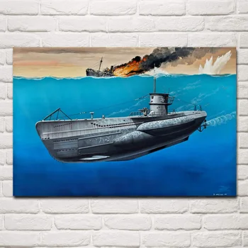 Vrsta Mornarice umetnosti U Boot VIIC drugi svetovni VOJNI nemška podmornica tkanine plakat dnevni sobi doma stenske dekorativne platno, svila umetnosti tiskanja MC793