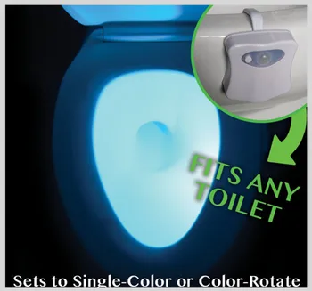 Wc Noč svetlobe LED Lučka Smart Kopalnica Človeško Gibanje Aktivira PIR 8 Barvah Samodejno RGB Osvetlitev za Toaletno Posodo Luči