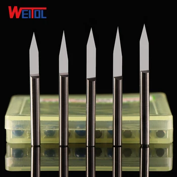 Weitol brezplačna dostava N 10pcs/veliko 3.175 mm Ravno Dno Graviranje Bitov PCB karbida carving nož V Rezanje Nož CNC usmerjevalnik bitov