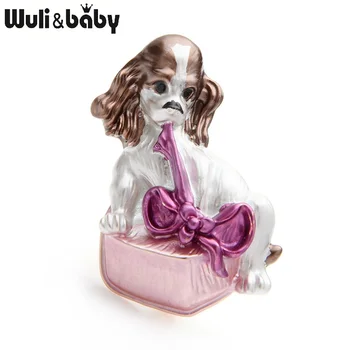 Wuli&baby Lep Pes Odpiranje Daril Broške Ženske Zlitine Emajl Živali Stranka Broške novoletnih Daril