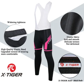 X-Tiger Ženske Zimske Termalne Runo Kolesarski Dresi Set Pro MTB Kolo Šport Za Ženske, Super Toplo Kolesarska Oblačila