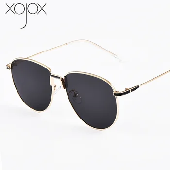 XojoX Moda Ovalne sončna Očala Moških Luksuzne blagovne Znamke Design Prevelik sončna Očala Ženske Letnik Kovinski Okvir Očala UV400 Ogledalo