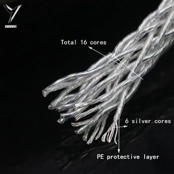 XSSH avdio YIVO HI-fi Hi-end 10 mm 16 jedro OFC čistega bakra, pozlačen srebrn zvočniški kabel banana vtič kabla kabel žice