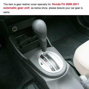 Yuji-Hong Avto Orodje Zajema Primeru za Honda Fit 2008-2011 Samodejni Premik Ovratnice Pravega Usnja Auto Avto Styling Pokrov