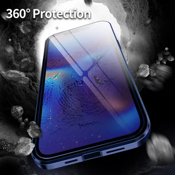 Za iphone 12 Pro Max Magnetni Primeru iphone12 dvostranski Kaljeno Steklo Ohišje za iphone 12 Mini Magnetni Primeru