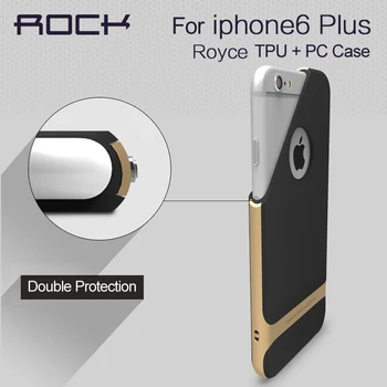 Za iphone 6 6s plus 5.5 primeru okvir nazaj primeru luksuznih kritje, Rock royce tpu+pc jasno primeru za iphone 6 6s plus primeru brezplačna dostava