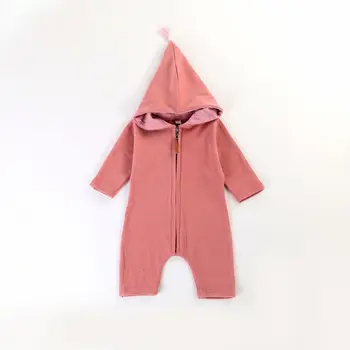 Za malčke baby dekleta fantje polno sleeve solid hooded outwear kombinezon bombaž priložnostne malčka otroci jumpsuits igralne obleke 0-24M