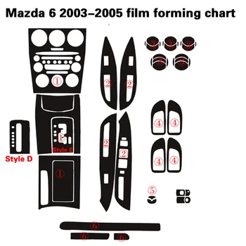 Za Mazda 6 2003-Notranje zadeve Centralni Nadzorni Plošči Vrata Ročaj 5D Ogljikovih Vlaken Nalepke Nalepke Avto styling Accessorie