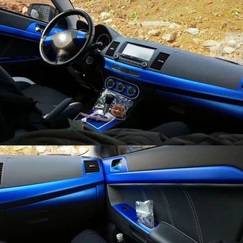 Za Mitsubishi Lancer EX2009-2016 Notranje zadeve Centralni Nadzorni Plošči Vrata Ročaj iz Ogljikovih Vlaken Nalepke Nalepke Avto styling Accessorie