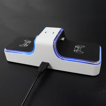 Za PS5 Krmilnik Polnilnik z Dvojno USB C Polnjenje Dock Postajo Stojalo z USB A Izhoda Vrata za PlayStation 5 DualSense Dodatki