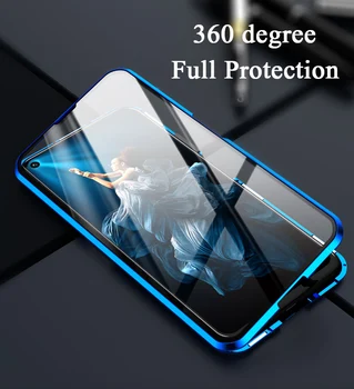Za Samsung Galaxy A91 A71 A51 Magnetni Primeru 360 dvostranski Kaljeno Steklo Ohišje za Galaxy S10 Lite M80S A91 Kovinski Odbijača Primeru