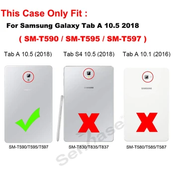 Za Samsung Galaxy Tab A A2 10.5 palčni 2018 SM T590 T595 Primeru Shockproof Otroci Varno PC Silicij Hibridni Stojalo za Celotno Telo, Tablični Pokrov