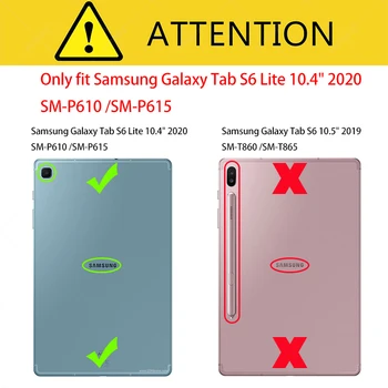 Za Samsung Galaxy Tab S6 Lite Primeru, 360 Stopinjsko Vrtljivo Stojalo za Tablične Pokrovček za Galaxy Tab S6 Lite 10.4 2020 SM-P610 SM-P615