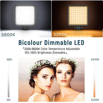 Za VIJIM VL81 Vlog Fill Light 3200k-5600K 850LM 6,5 W Zatemniti LED Video Luč Z Hladno Čevelj Baterijo 3000mAh za SLR Fotoaparat