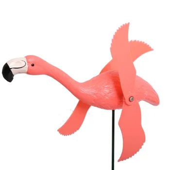 Zatiranje Ptičje Repelenti Pink Flamingo Vetrnica Vetrne Kolesce Whirligig za Travnik Dvorišče Vrt Dekoracijo Sklop 4