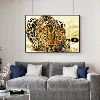 Zlati Cheetah Plakatov In Fotografij Sodobne Živali Dekorativne Stenske Slike Leopard Platno, Slike Za Dnevno Sobo Cuadros Dekor