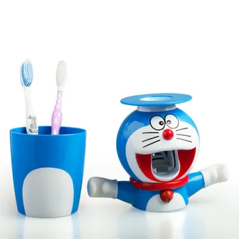 Zobna ščetka Samodejno Shranjevanje Rack zobna pasta Squeezer Risanka Punch-brezplačni 3 V 1 Magnetni Pick-up Pokal Otrok Pranje Shranjevanje Nastavitev