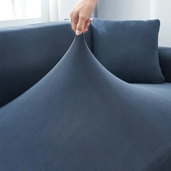 Čiste barve stretch spandex kavč kritje stretch non-slip dnevna soba, bivalni prostor stol L-obliki all-inclusive armrest kavč pokrov