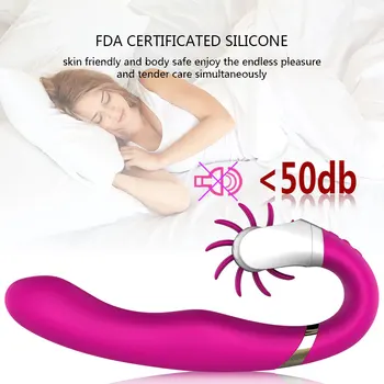 Človek nuo Dildo, Vibrator Hitro Vrtenje Jezika za Stimulira Klitoris Sex Igrače za Ženske Močan Dual Motorji Vibracij