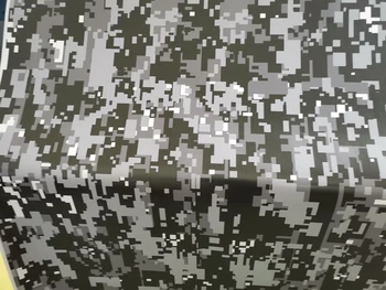 Črna Bela Siva Digitalni Prikrivanje Vinil Film Car Wrap Pixel Tovornjak Vozila, Motorje, Nalepke Ovojni List z Air Bubble Brezplačno