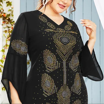 Črna Dolg Rokav Tradicionalni Modni Boubou Afriške Ženske Dolgo Maix Obleke 2021 Kakovosti Dashiki Abaya Muslimanskih Obleke Za Ženske