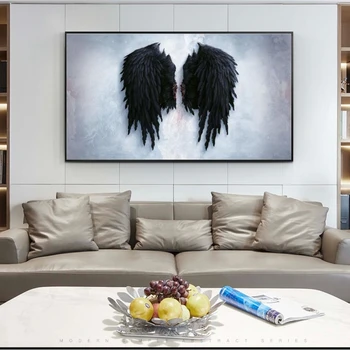 Črni in Beli Angel krila Platna Slike na Steni Umetnosti Plakatov in Fotografij Krila Povzetek Stenske Slike Doma Dekoracijo