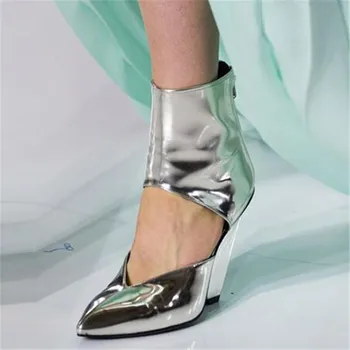 Škornji za ženske pregledna, jasno Pvc visoke Pete kratek botas mujer srebrne sandale za ženske 2019 izrežemo poletni čevlji