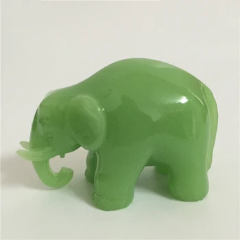 Žareče umetnih Jade Kamen Ornament Obrti Slon Kip, Kiparstvo Živali Figurice Za Domačo Pisarno Dekoracijo Vrta Kipi