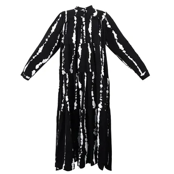 Ženske 2020 Nove Jesen in Zimo, Dolg Rokav Temperament Boginja Design Street Style Črno Obleko Povprečna Velikost