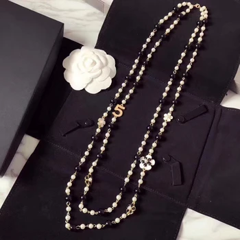 ženske camellia dolgo obeski večplastna biserna ogrlica, ki collares de moda 2020 dopisom Št 5 cvet stranka nakit