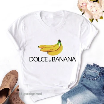 ženske Dolce&banana tiskanja estetsko retro camiseta mujer tshirt poletje korejskem slogu ženska oblačila Srčkan priložnostno dekle tees majica s kratkimi rokavi