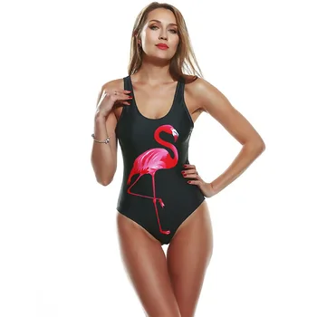Ženske Enega Kosa Obleko Monokini Seksi Bikini Flamingo Tiskanja Kopalke Plažo 2020 Lady Kopalke, Kopalke, Plavanje Obleko