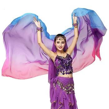 Ženske Ples Trebuh Šal Šal Indijski Praksi Uspešnosti Ples Veils Gradient Svilo, Ročno Lahka Tekstura 220 cm 250 cm 120 cm