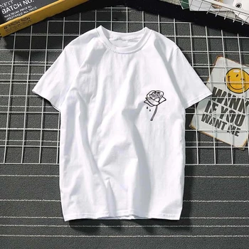Ženske T-shirt 2020 Poletje Ljubezni Srce Linije, Preprosta majica s kratkimi rokavi Ženske Tumblr Punk Kawaii Harajuku Bombaž Ulične Tee Shirt Femme