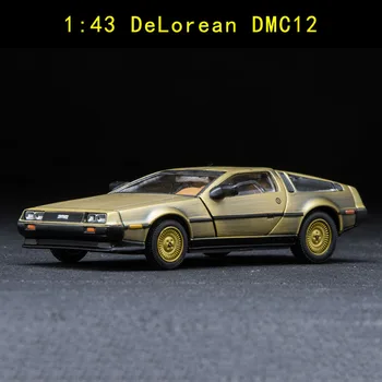 1/43 Obsega Kovinske Zlitine Avto Diecast Model Časovni Stroj DeLorean DMC-12 Model Igrača Nazaj v Prihodnost Collecection