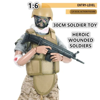 1:6 12 Inch 30 cm Ranjenih Realne Vojak lutka Vojaške Model Vojak Zbirka Darilo Igrača Orodje