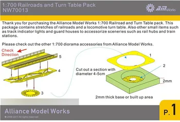 1/700 Obsega Železniške proge in nato Tabela Pack NW70013 Model Kompleti