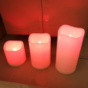 1 Nastavite Brezplamensko LED Steber Candle Night Light Z RGB Daljinski upravljalnik Vosek za Sveče Za Poročno Dekoracijo Božični Svečo