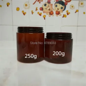 10/30pcs 200 g 250 g Amber Plastične Kozmetične Kreme Kozarec ponovno napolniti Prazne Losjon za Telo Steklenico Obrazno Masko Embalaža