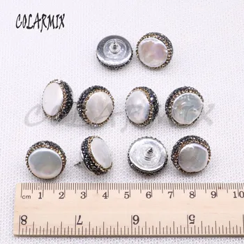 10 parov Naravni biser 18 mm velik stud uhani free-form biserne kroglice kroglice ročno izdelan nakit za ženske biser nakit za ženske, 3940