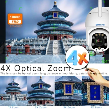 1080p 5X Optični Zoom WiFi AI PTZ Kamere na Prostem Dvojno Svetlobo Samodejno Sledenje Brezžični Speed Dome CCTV Video Nadzor, IP Kamere
