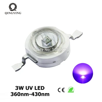 10pcs-100 kozarcev 3W UV LED High Power Ultra Violet LED Čip 360nm 365nm 370nm 380nm 390nm 395nm 400nm 405nm 420nm 430nm valovna dolžina