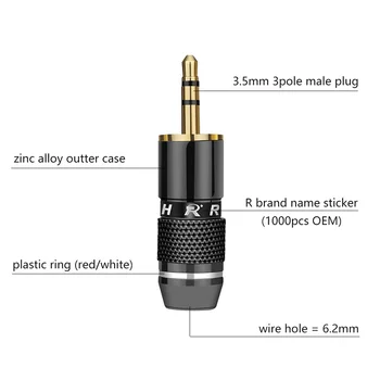 10pcs 3.5 mm Jack 3 pole Audio Vtič, pozlačeni priključki za Slušalke Napajalnik Za DIY Stereo Slušalke Slušalke