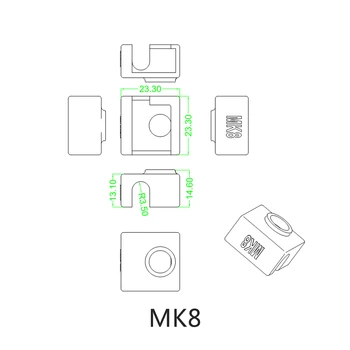 10Pcs MK7/MK8/MK9 Zaščitni Silikonski Vložek Izolacija Kritje velja Za CR10,10S,S4,S5,Anet A8 Edaja 3 J-glava Vroče Koncu Grelec Blok.