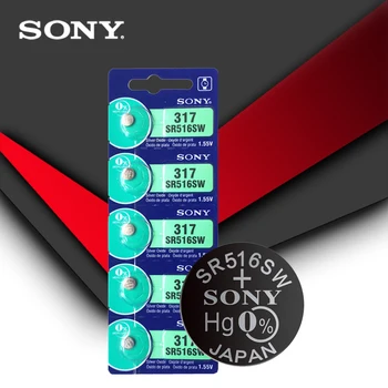 10pcs Sony Prvotne 317 SR516SW SR516 1.55 V Srebrni Oksida Gumb Celice Kovanec Baterija Visoke Zmogljivosti Kalkulator Avto Daljinsko