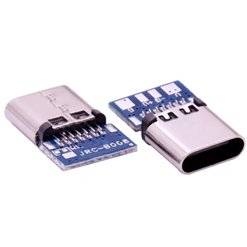 10Pcs/Veliko Micro USB 2.0 Tip C Priključek 14 Pin Ženski Vtičnico Posodo Skozi Luknje PCB 180 Navpično Ščit USB