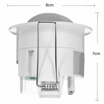 110-240V AC Mini Nastavljiv 360 Stopinj Strop PIR Ir Telo Senzor Gibanja Detektor Svetilke Stikala za Luč Bela