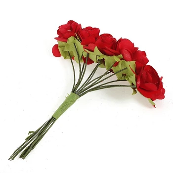 144 X Umetno Papirja Rdeče Rose Cvet Poroko Obrti Dekor
